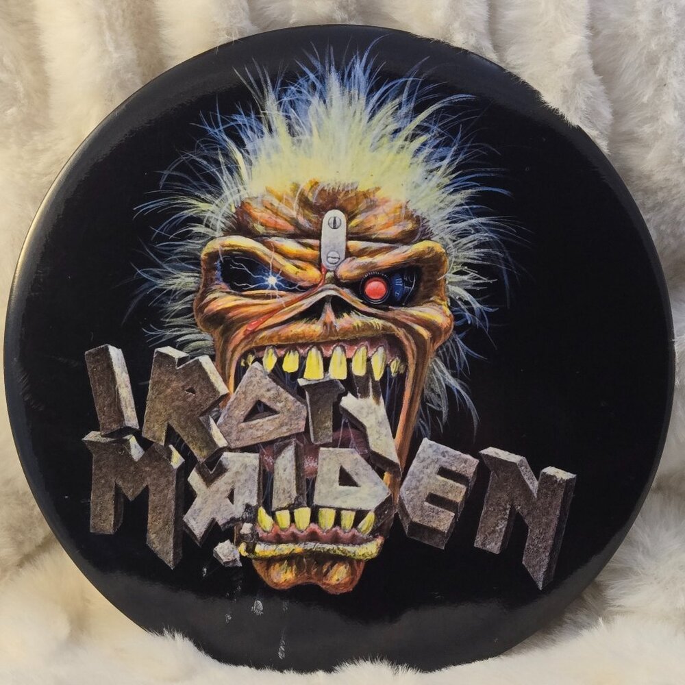 Vintage 1989 Large 6" Iron Maiden Rock Band Button or display from 2011 Austin